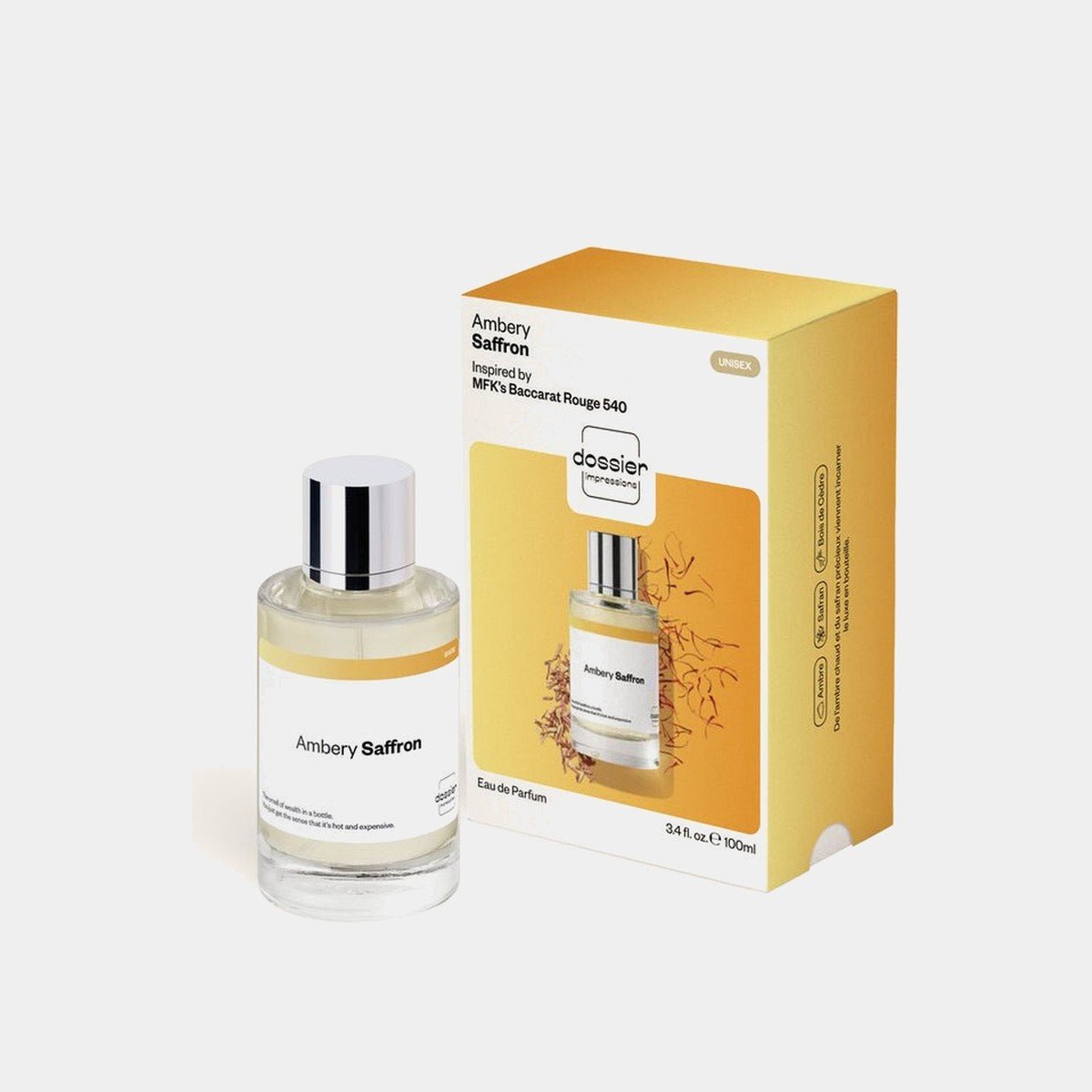 Dossier Ambery Saffron 50ml eau de parfum bottle