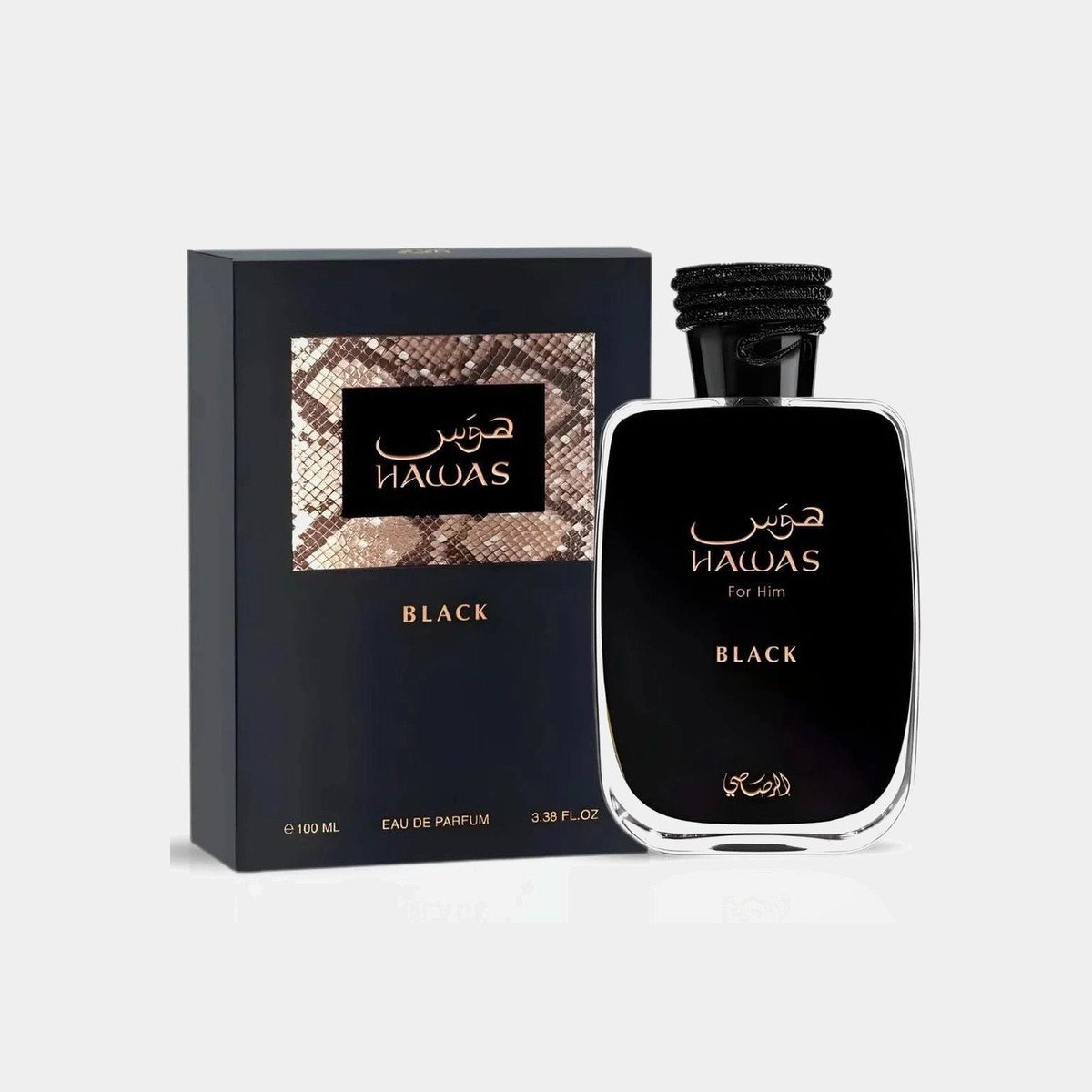 Rasasi Hawas Black 100ml eau de parfum bottle