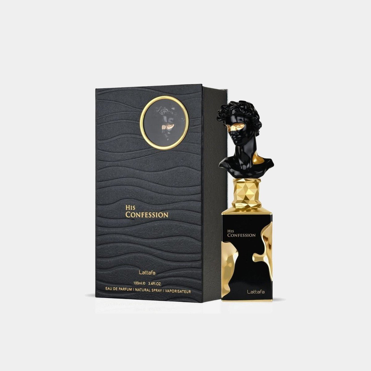 Lattafa His Confession 100ml eau de parfum bottle