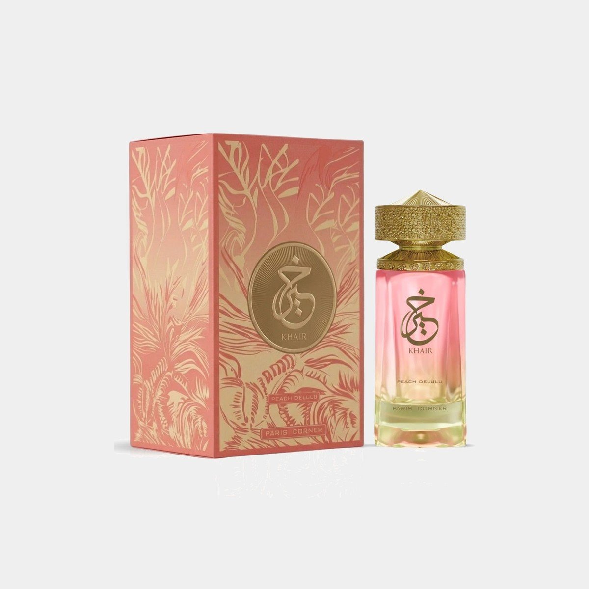 Paris Corner Khair Peach Delulu 100ml eau de parfum bottle